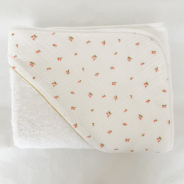 Cape de bain coton Cerises