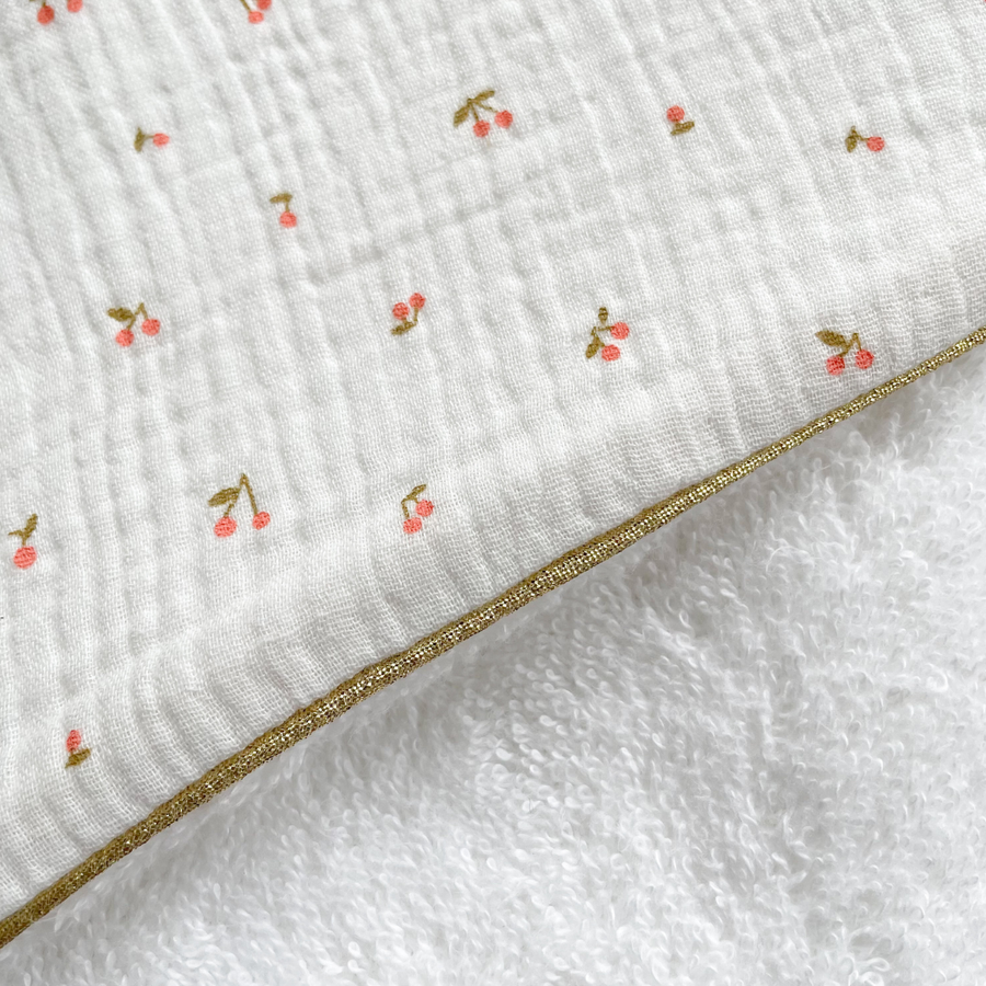 Cape de bain coton Cerises
