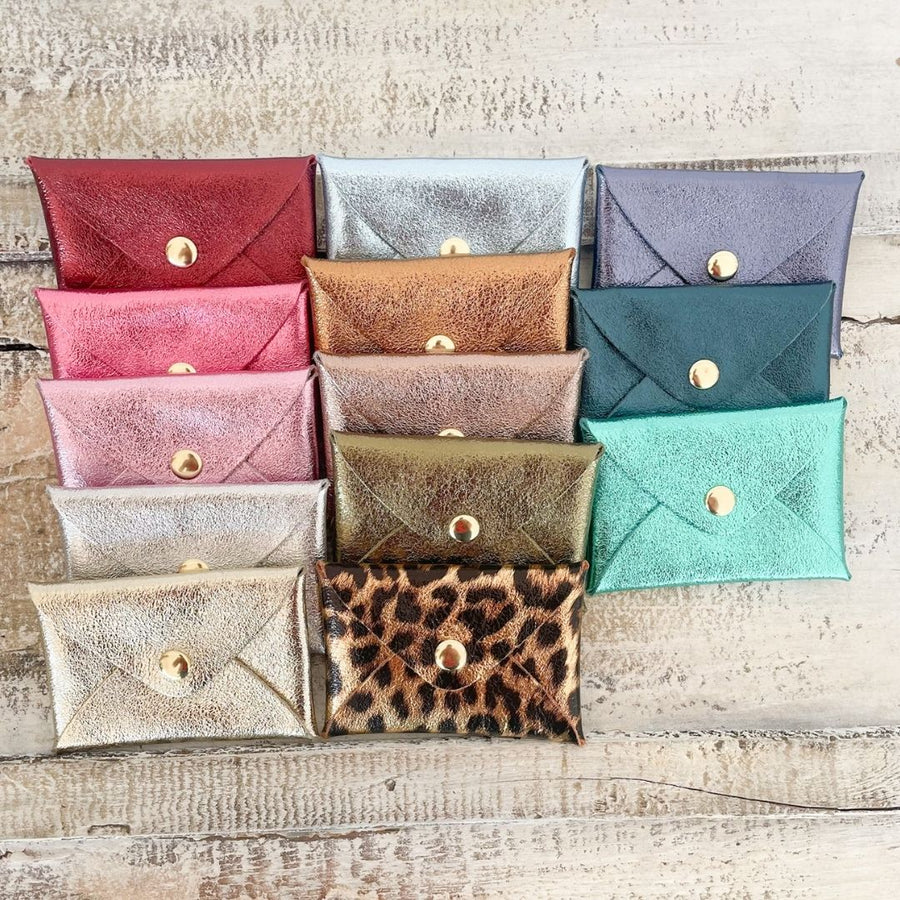 Mini pochette en cuir irisé