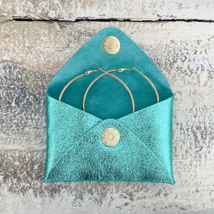 Mini pochette en cuir irisé