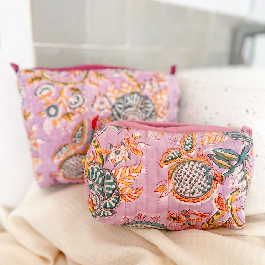 Trousse de toilette India rose lilas