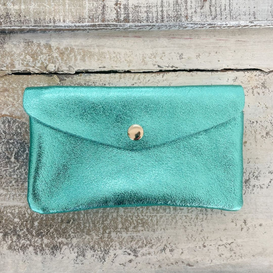 Portefeuille en cuir irisé