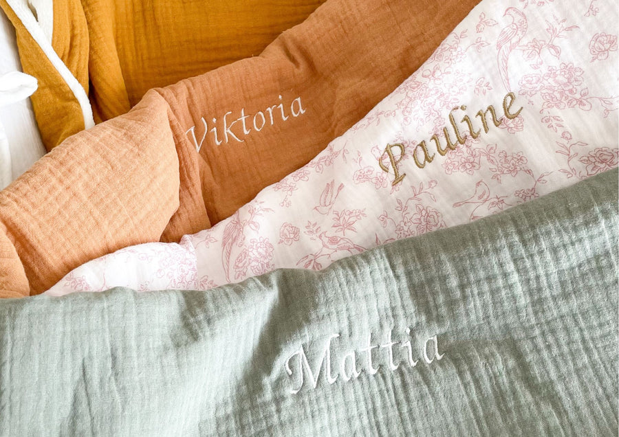 Sac à dos lapin personnalisable gaze bleu stone