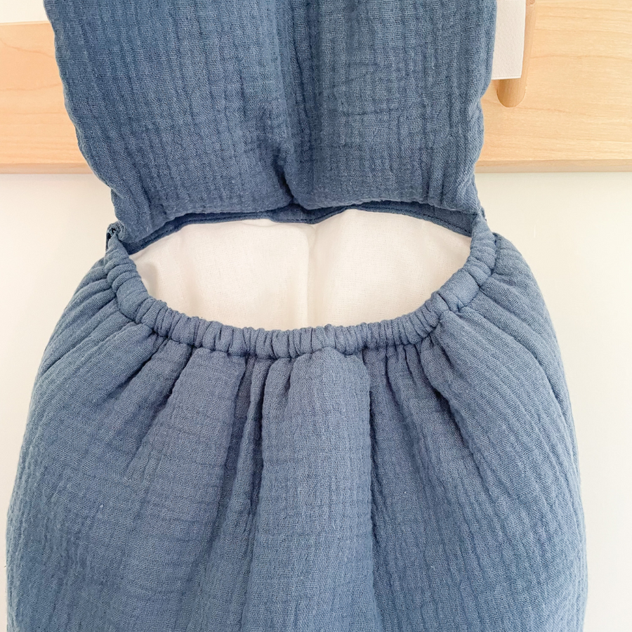 Sac à dos lapin personnalisable gaze bleu stone