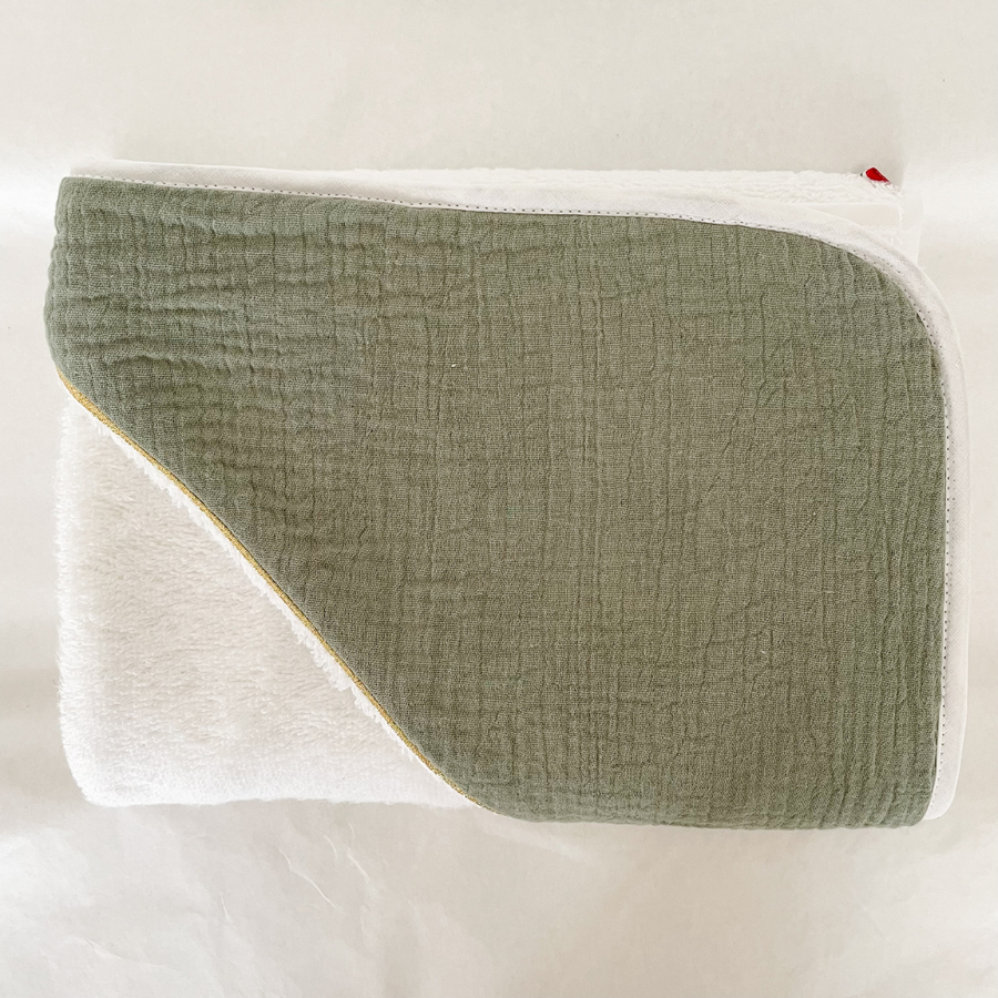 Cape de bain coton kaki
