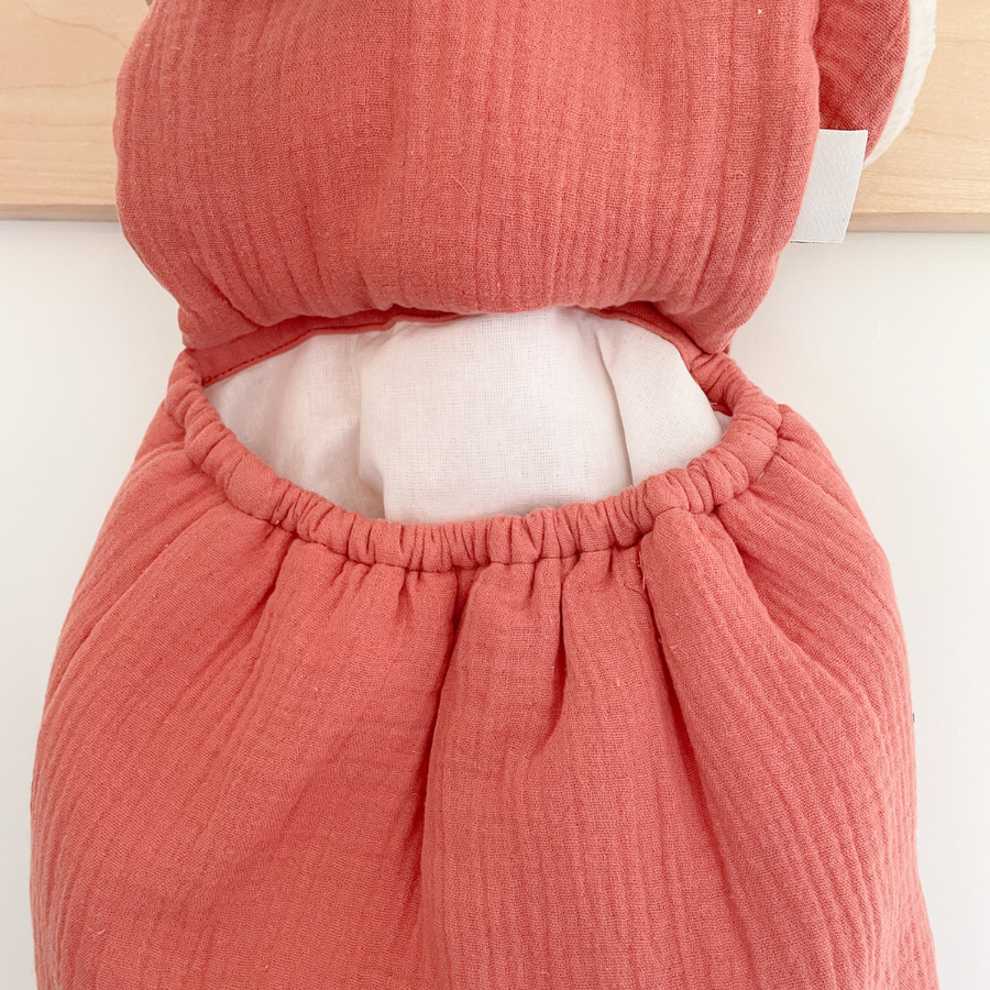 Sac à dos lapin personnalisable gaze terracotta