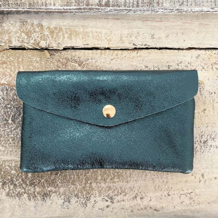 Portefeuille en cuir irisé