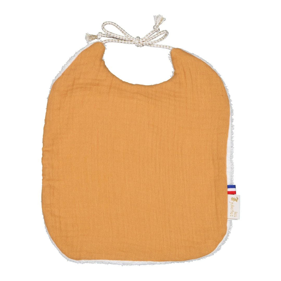 Bavoir naissance gaze caramel