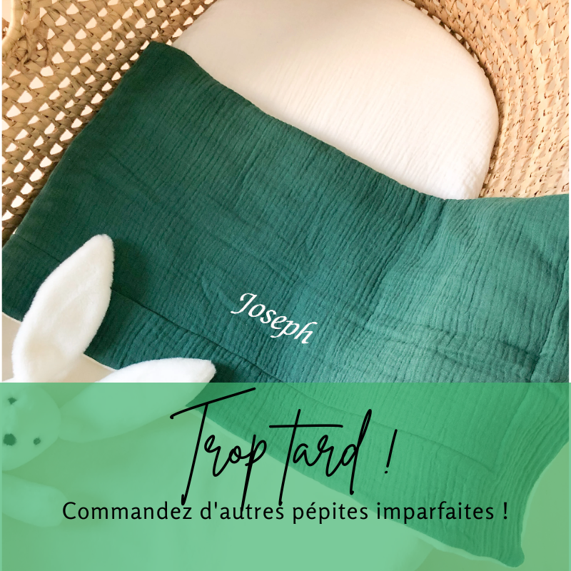 Couverture bébé doudou toute saison vert forêt * Imparfaits