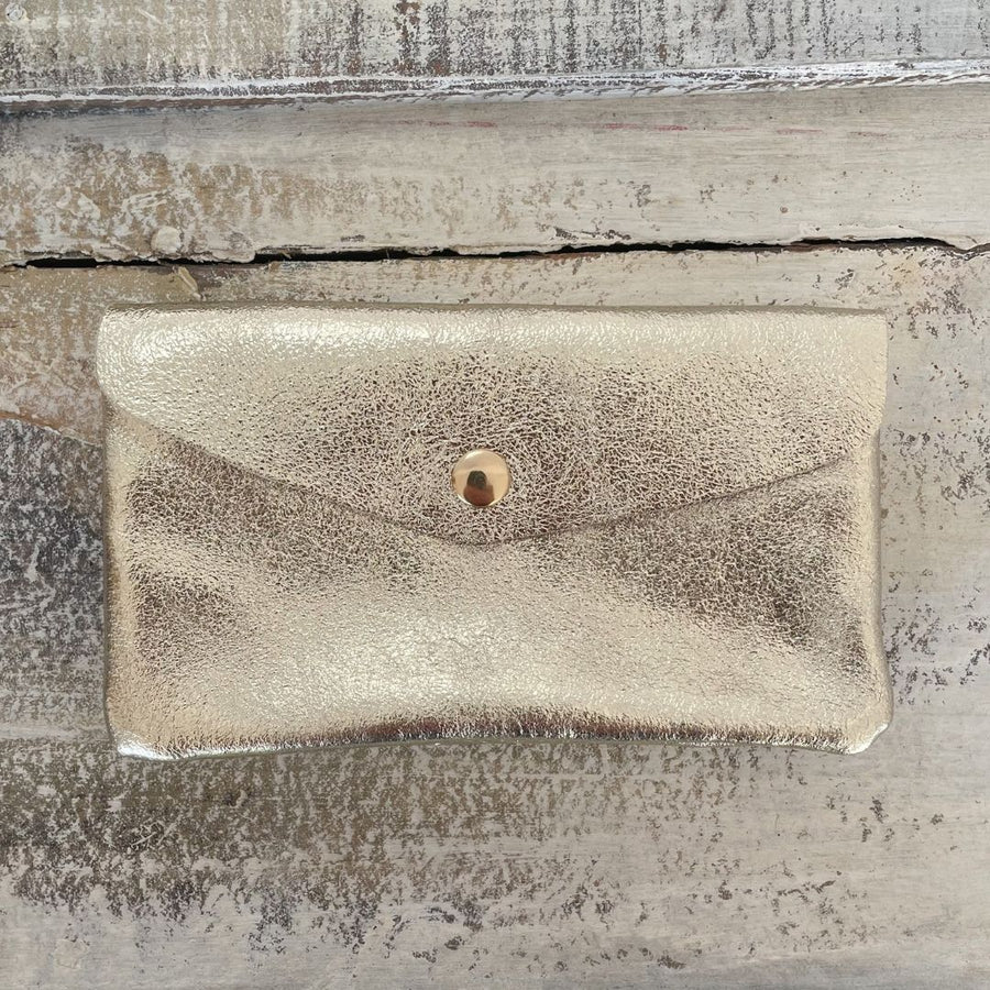 Portefeuille en cuir irisé