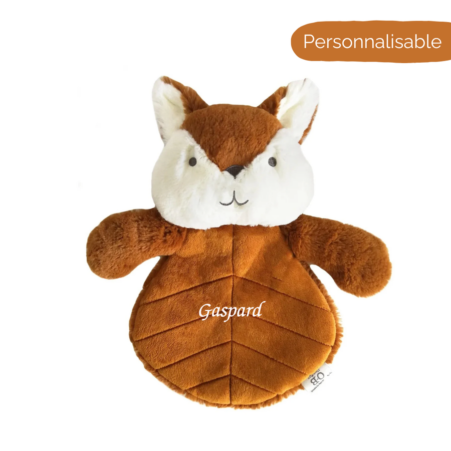 Doudou Renard plat personnalisé 30cm