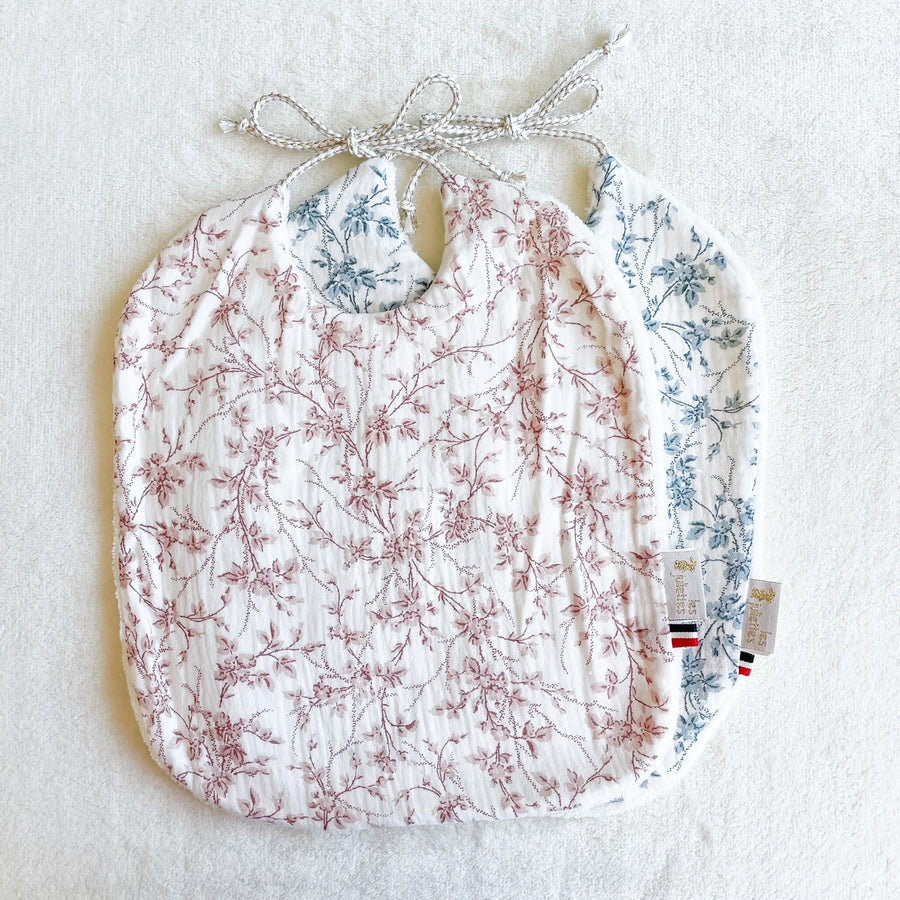 Bavoir naissance gaze Jouy rose
