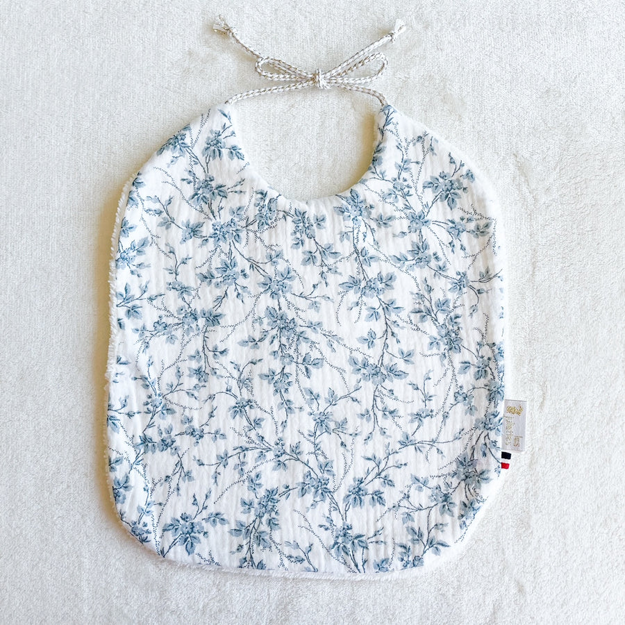 Bavoir naissance gaze Jouy bleu