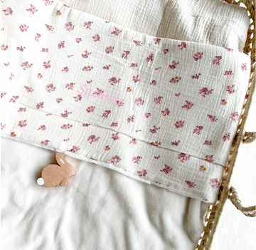 Couverture bébé doudou mi saison rosa