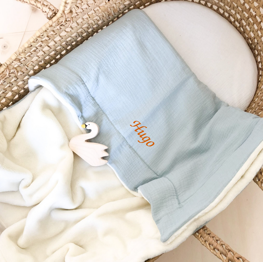 Couverture bébé doudou toute saison opaline