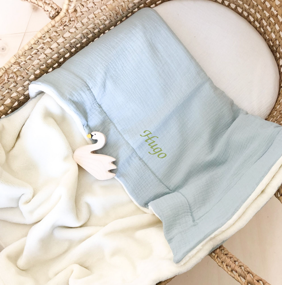 Couverture bébé doudou toute saison opaline
