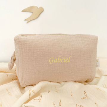 TROUSSE DE TOILETTE latte personnalisable