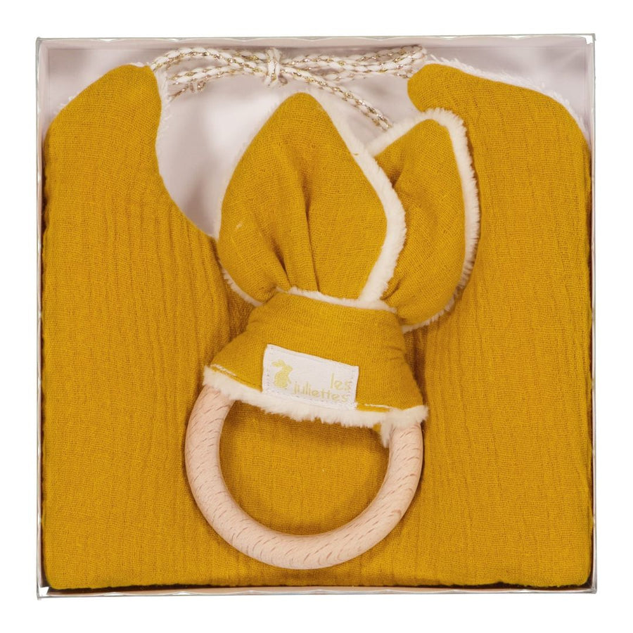 Offrez un coffret cadeau de naissance idéal pour soulager les poussées dentaires. Mignon et prêt à offrir, il est présenté dans une élégante boîte dorée à l’or chaud.