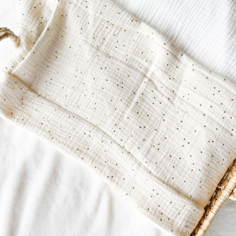 Couverture bébé doudou personnalisable mi saison pépite d'or