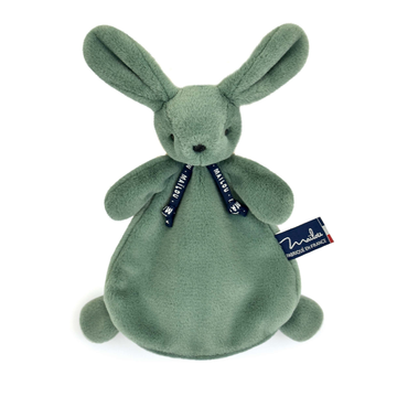 Doudou lapin vert sauge personnalisable