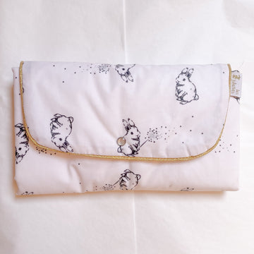 Matelas à langer de voyage lapin rose