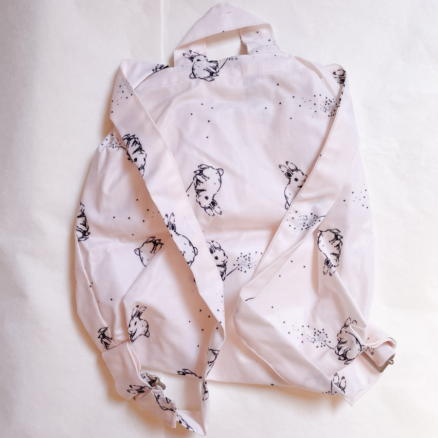 Sac à dos lapin coton enduit lapin rose