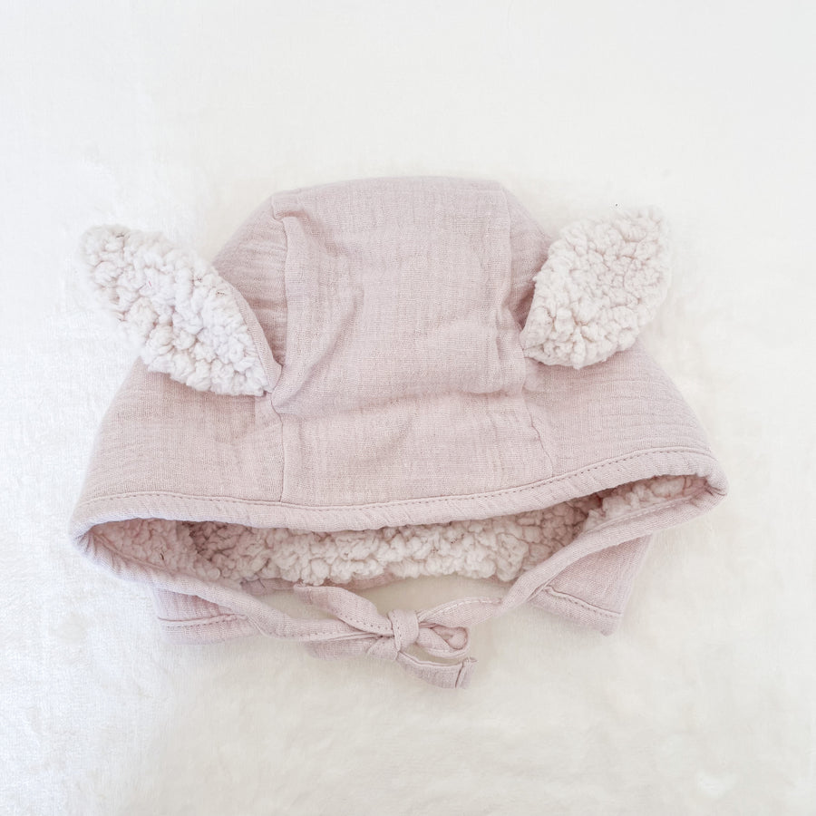 BONNET BEGUIN HIVER - rose poudre