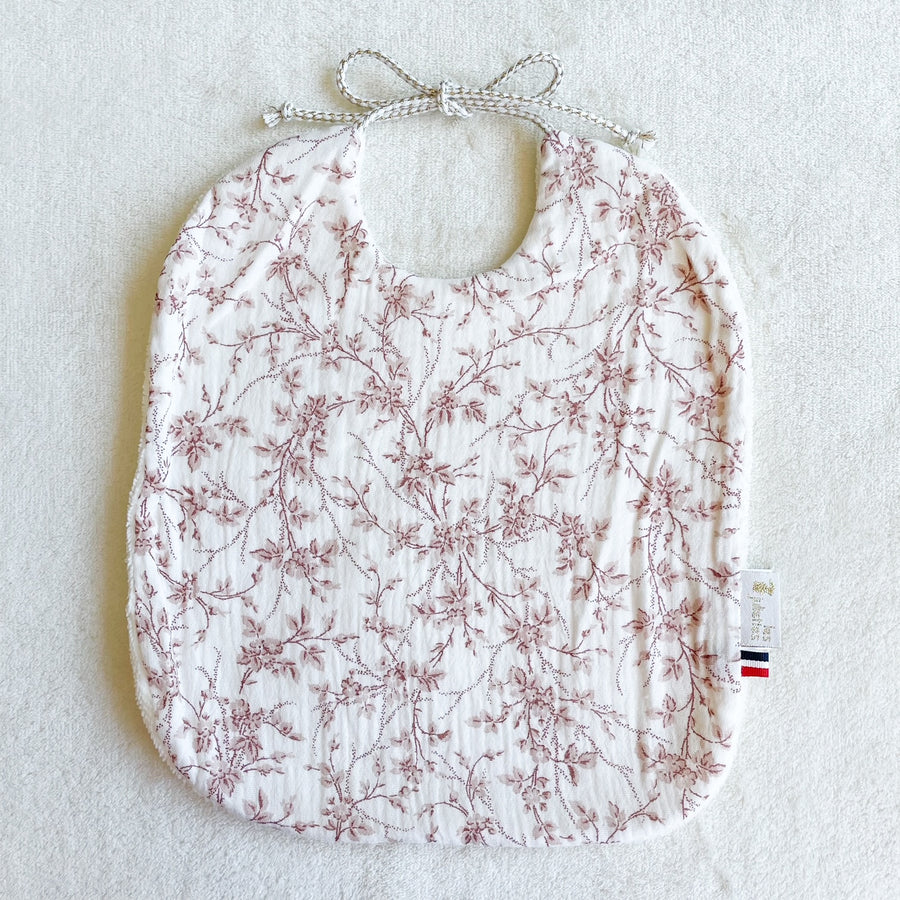 Bavoir naissance gaze Jouy rose