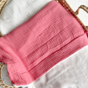 COUVERTURE BEBE DOUDOU LAPINOU CORAIL ROSE
