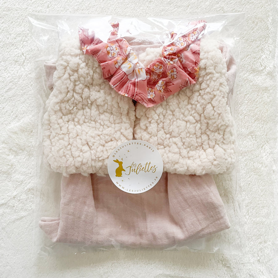 Tenue poupon 34/42 cm - 3 pièces - coloris divers