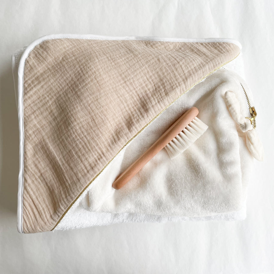 Coffret cadeau bain bébé personnalisé Latte