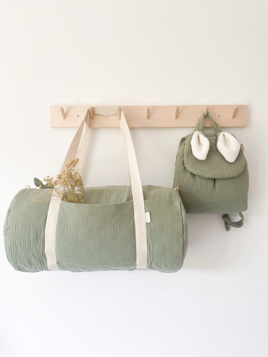 Sac à dos lapin personnalisable gaze bleu stone