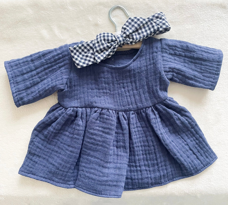 Ensemble robe et bandeau cheveu pour poupon Gordi  Paola Reina et poupons compatibles de 32 à 42 cm. 