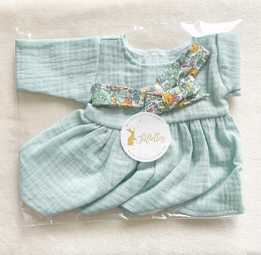 Ensemble robe et bandeau cheveu pour poupon Gordi  Paola Reina et poupons compatibles de 32 à 42 cm. 
