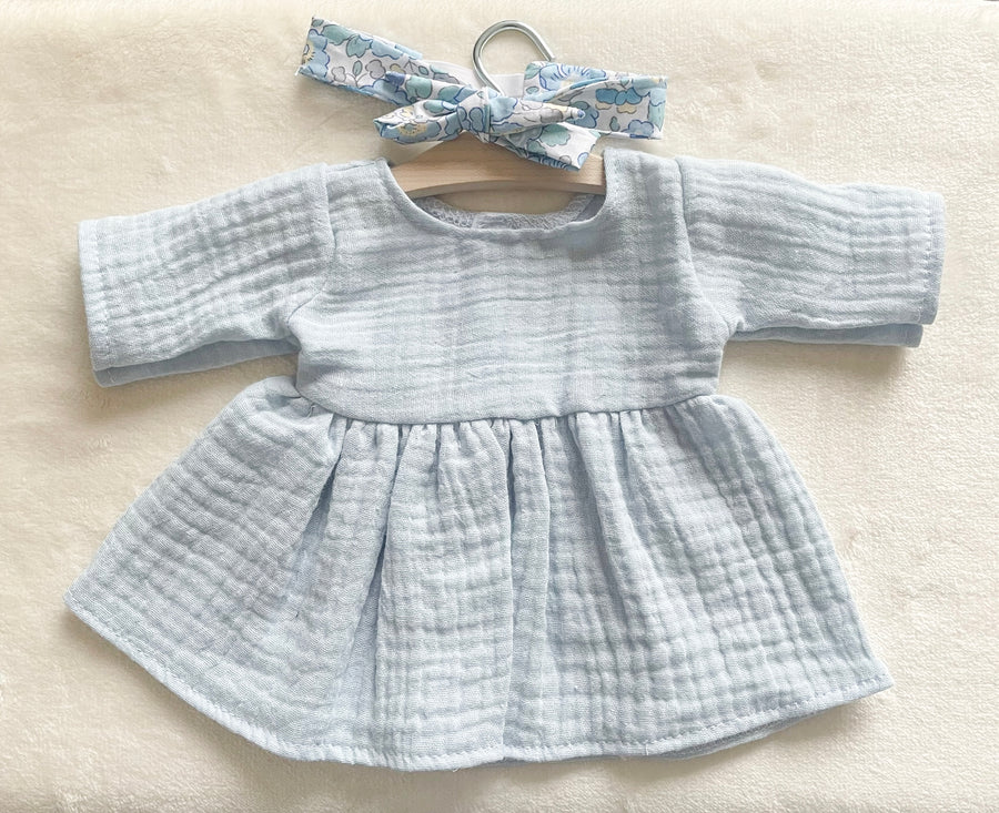 Ensemble robe et bandeau cheveu pour poupon Gordi  Paola Reina et poupons compatibles de 32 à 42 cm. 