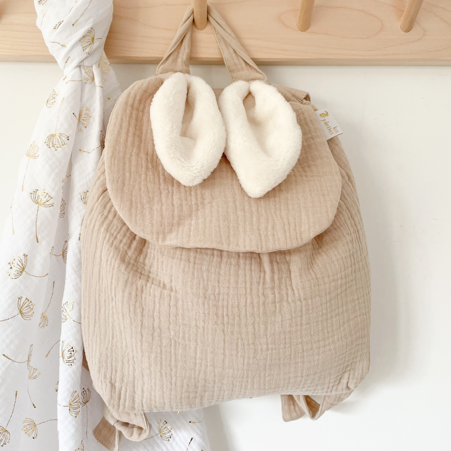 Sac à dos lapin gaze Latte