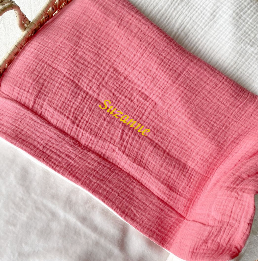 Couverture bébé doudou mi saison rose sorbet