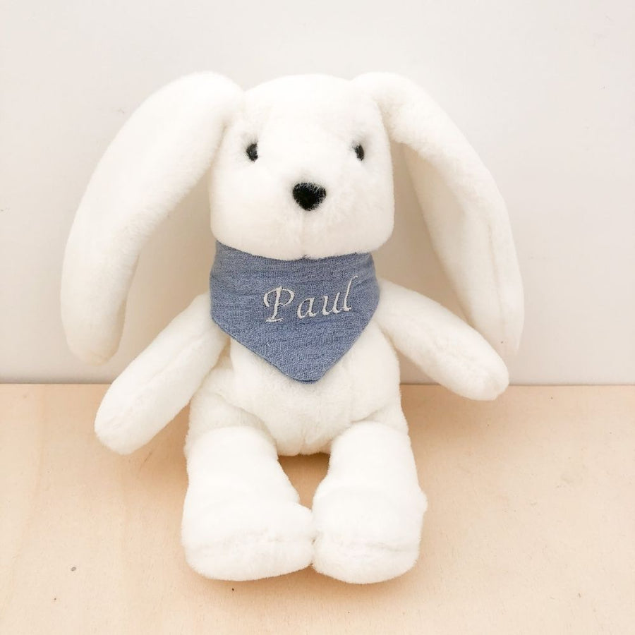 Mon doudou lapin personnalisable bleu stone