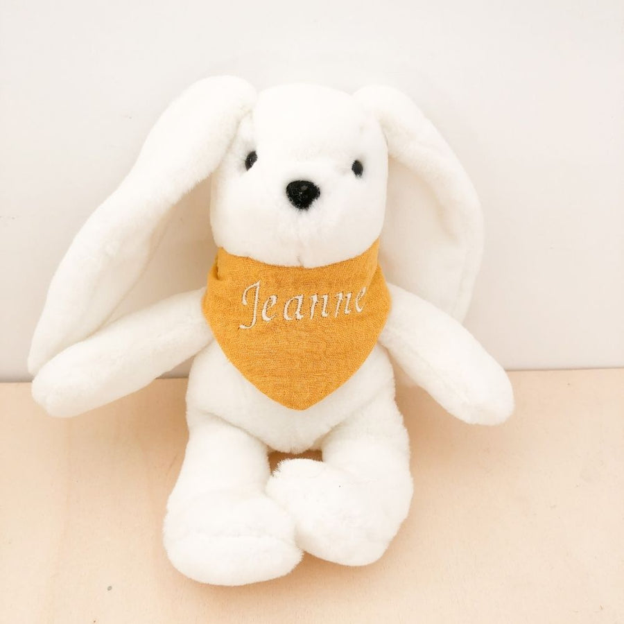 Mon doudou lapin personnalisable moutarde