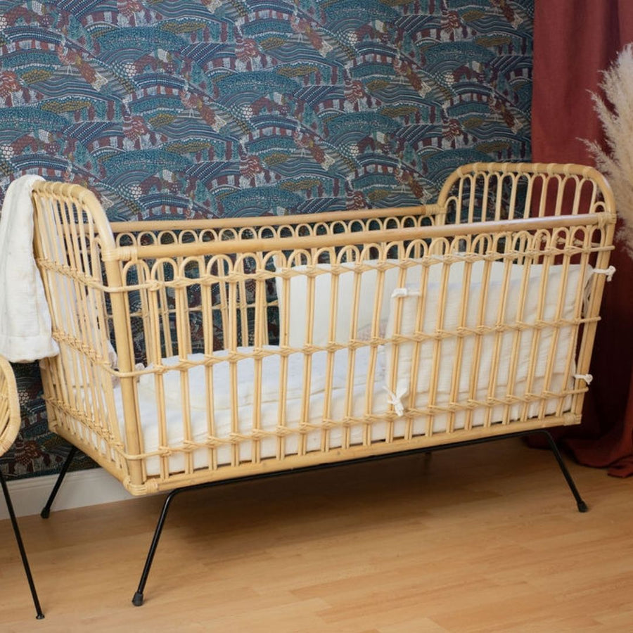 Lit bébé en rotin et métal 60x120 cm JAVA