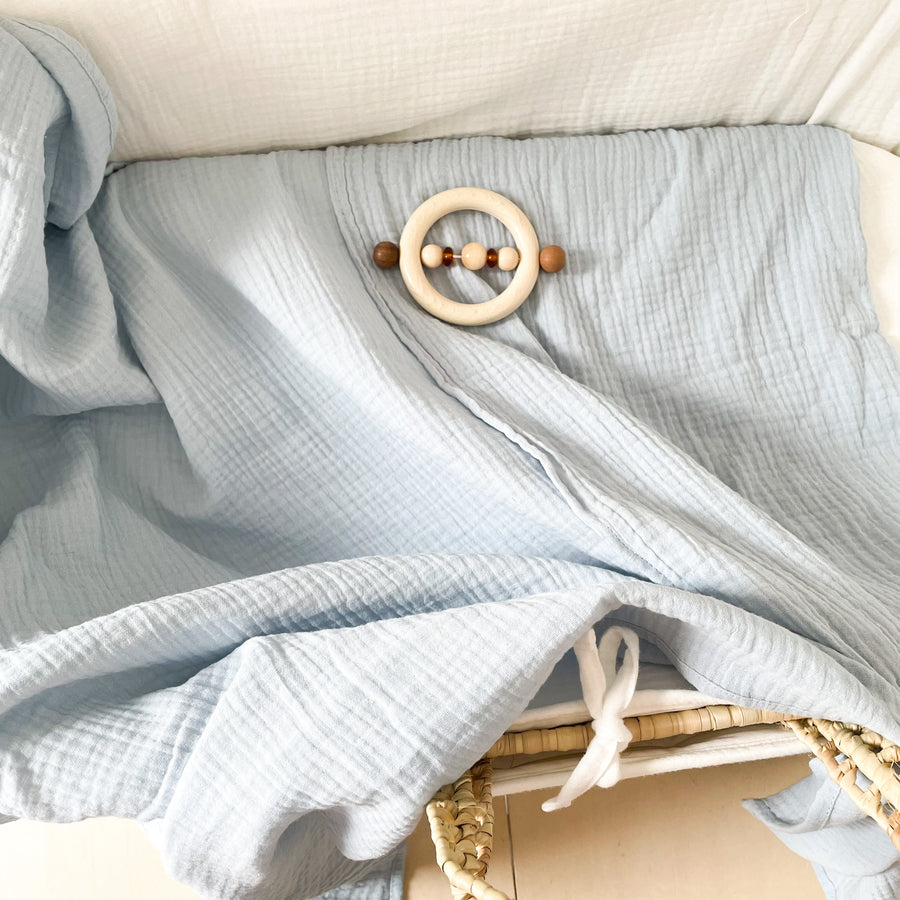 COUVERTURE LEGERE / MAXI LANGE bleu glacier