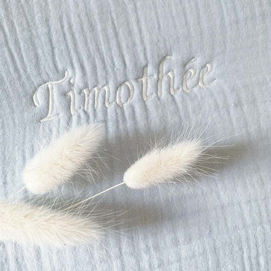 Couverture toute douce en double gaze pour bébé personnalisée - Cadeau de naissance