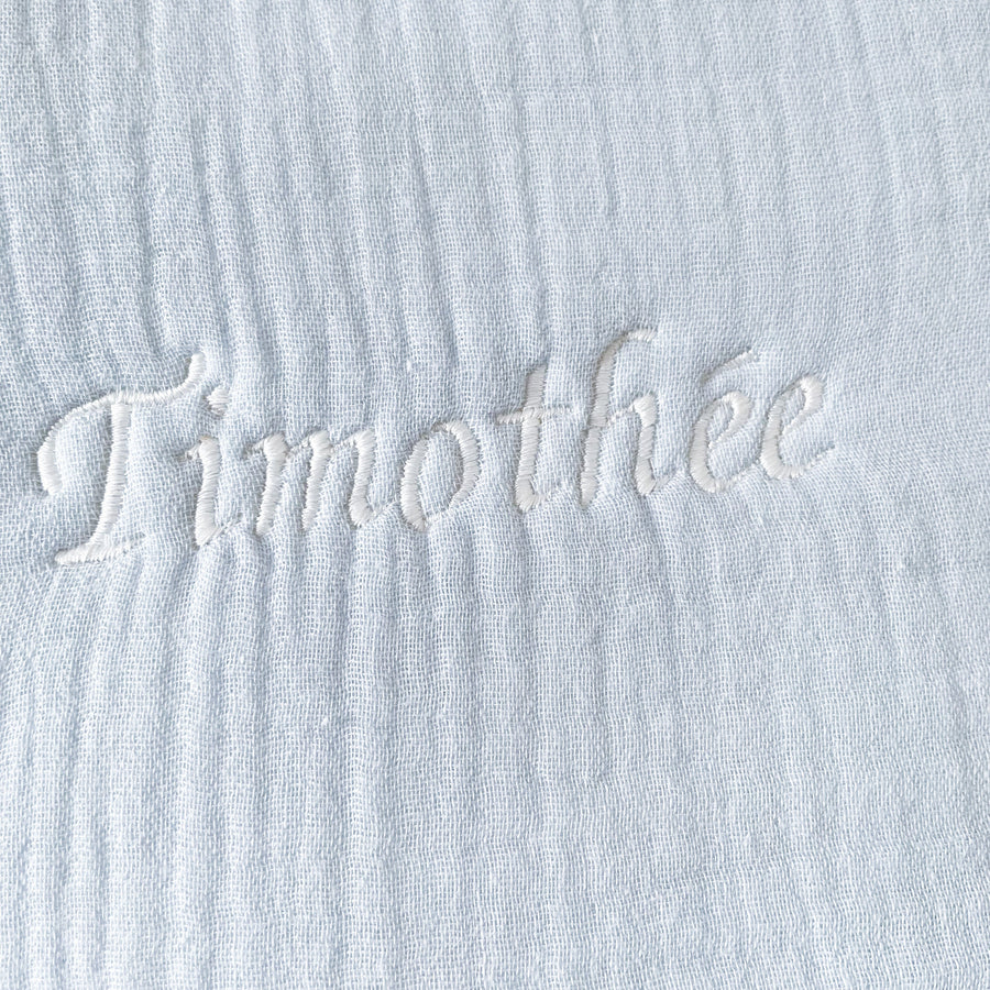 Couverture toute douce en double gaze pour bébé personnalisée - Cadeau de naissance