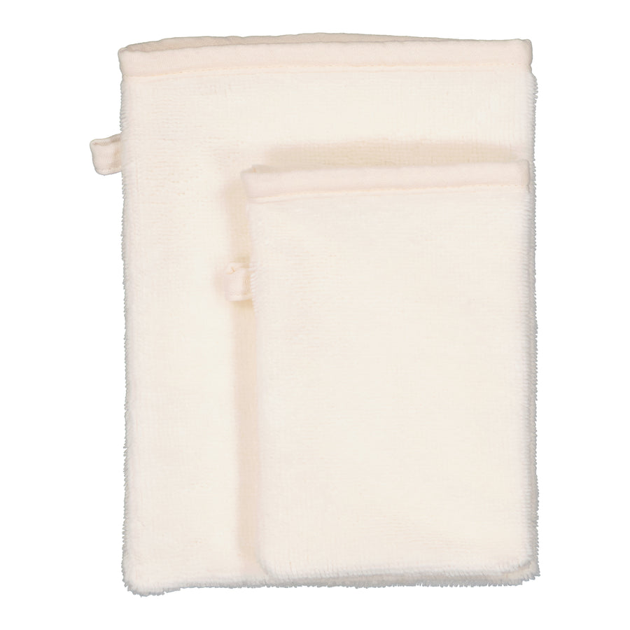 LOT DE 2 GANTS DE TOILETTE D'APPRENTISSAGE Ecru