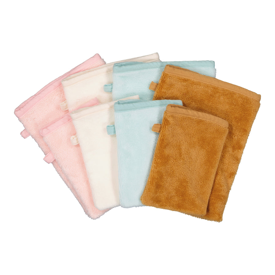 LOT DE 2 GANTS DE TOILETTE D'APPRENTISSAGE  Rose
